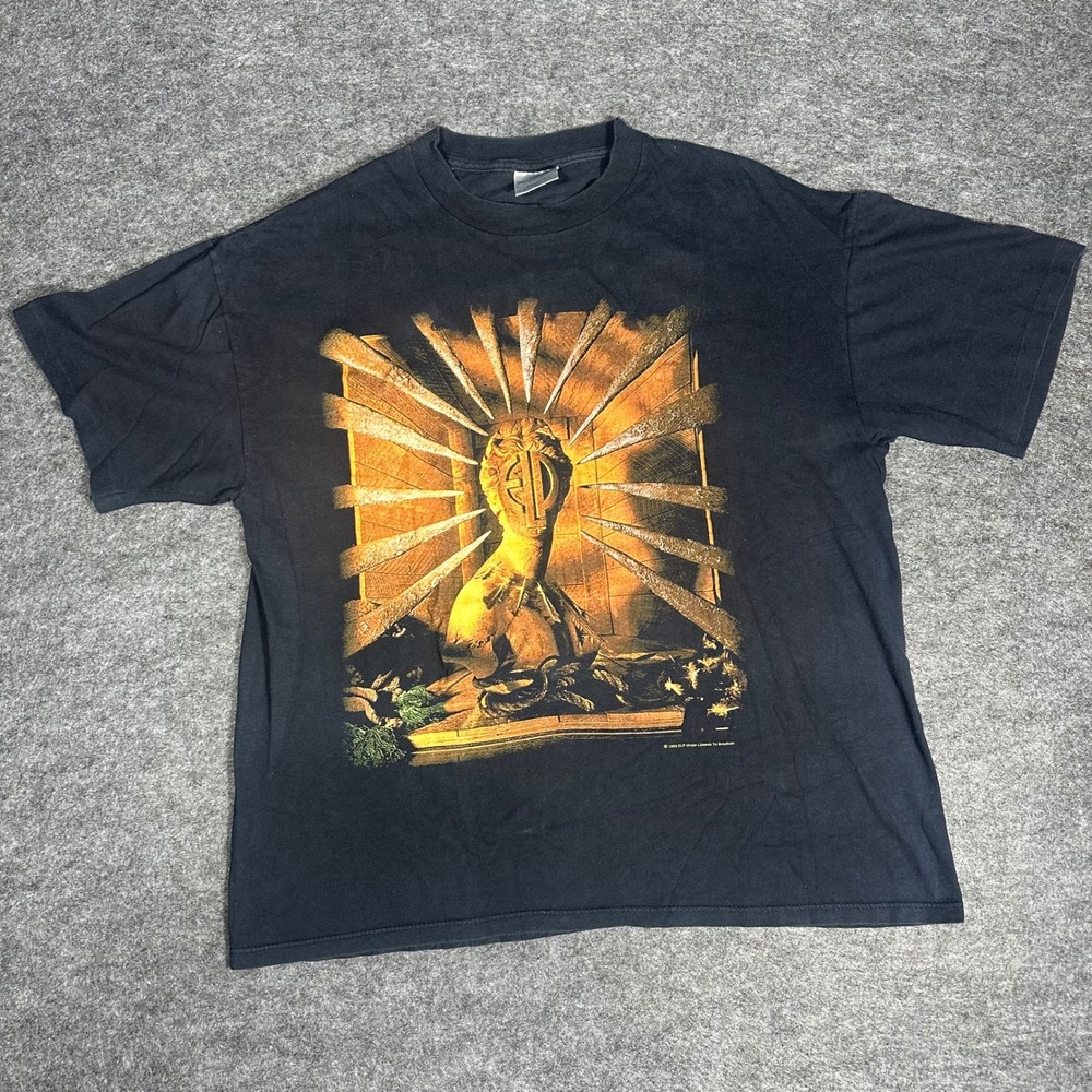 1992 Emerson Lake‎ & Palmer World Tour T Shirt Mens Black ELP Concert Tee XL
